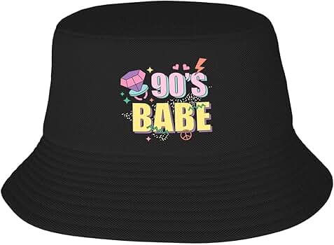 90s Retro 90s Babe Bucket Hats Fashion Sun Cap Packable